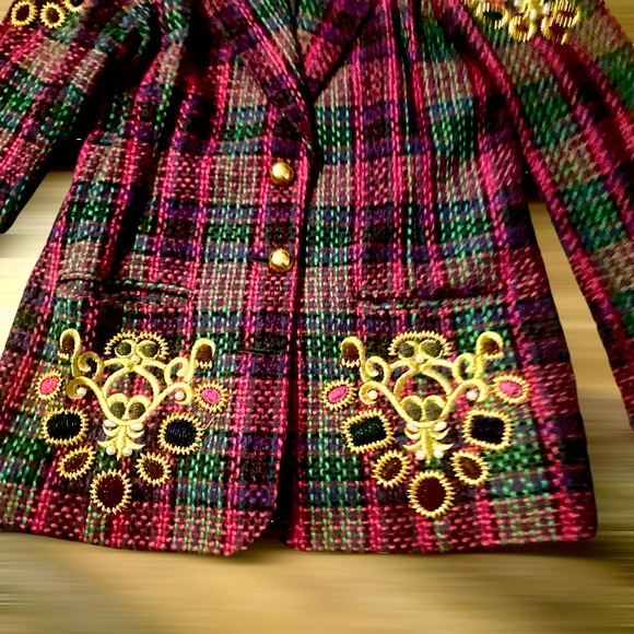 Vintage Adam Douglass Adrianna Papell BlazerJacket Embellished Sequin Rhinestone - Picture 5 of 11